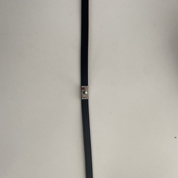 Hermès Kelly Double Tour Black Leather & Palladium Plated Wrap Bracelet - Size M - Picture 6 of 10